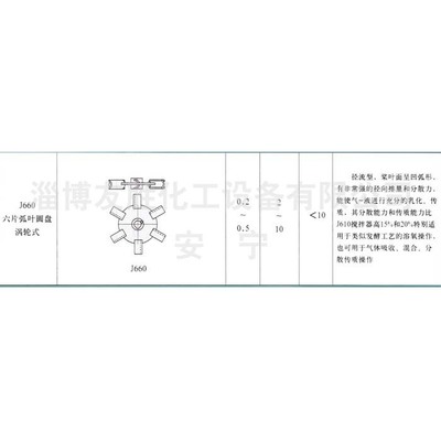 J660六片弧叶圆盘涡轮式搅拌器