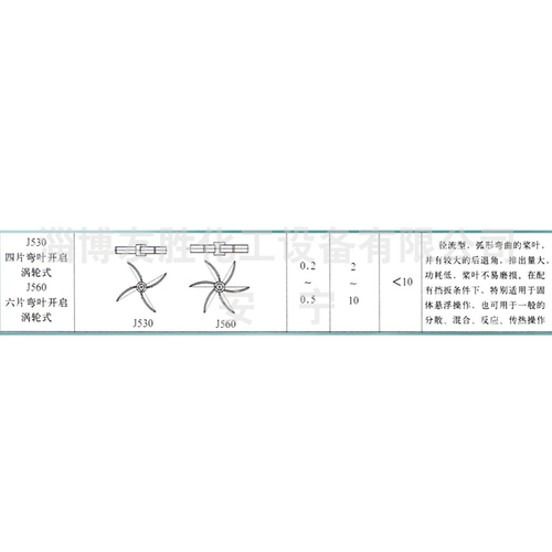 四六叶开启涡轮搅拌器