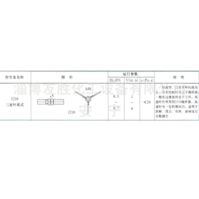 J210三直叶桨式搅拌器